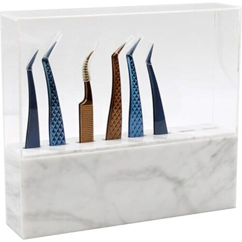 8 Holes Acrylic Eyelash Tweezers Storage Rack Eyelash Extension Tools Organizer Holder Stand Nail Tattoo Tools Shelf