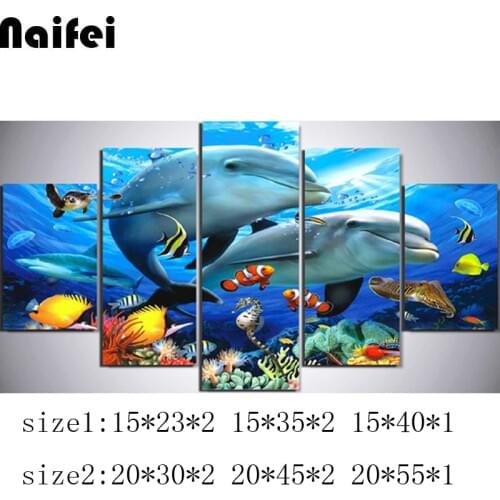 Full Square/round drill 5D DIY Diamond painting dolphin Diamond Embroidery Mosaic Cross Stitch Rhinestone decor