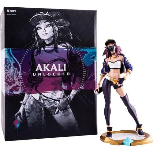 League of Legends Akali The Rogue Assassin Anime Games Peripheral Model Collectibles Toy Desktop Ornaments Fluorescent Figure