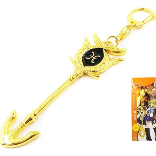 Anime New Products Fairy Tail Twelve Constellation Galaxy Golden Key Keychain Pisces Keychain Pendant Cosplay Props Accessories