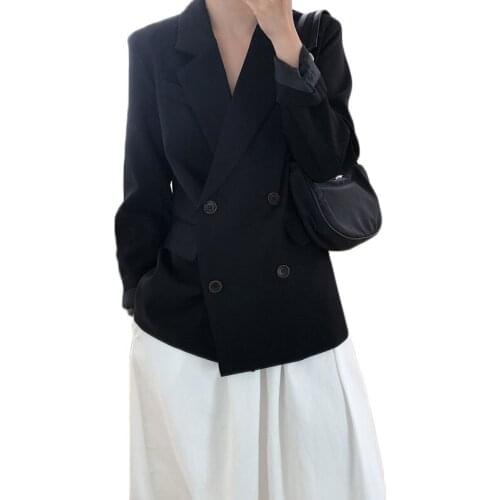 White Small Suit Jacket Women 2020 New Autumn Korean Casual Loose Suit Jacket Female Black Long Sleeve Blazers Coat NS2131