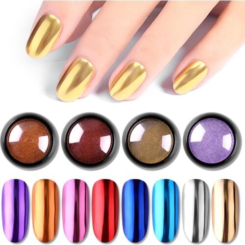 1 Bottle Mirror Nail Powder Gold Sliver Metallic Nail Art Glitter Titanium Powder Dust Chrome Pigment UV Gel Manicure Decoration