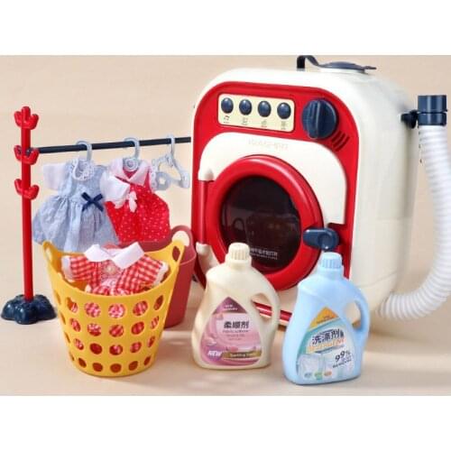 Kids Washing Machine Toy Pretend Play House Mini Simulation Electric Toys Rotate Kinetic Cleaning Preschool Toys Girls Gifts