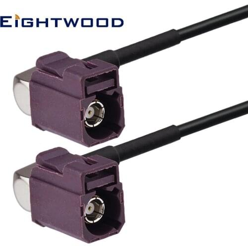 Eightwood Fakra D female RIGHT angle to Fakra D female RIGHT angle Extension Cable RG174 500cm