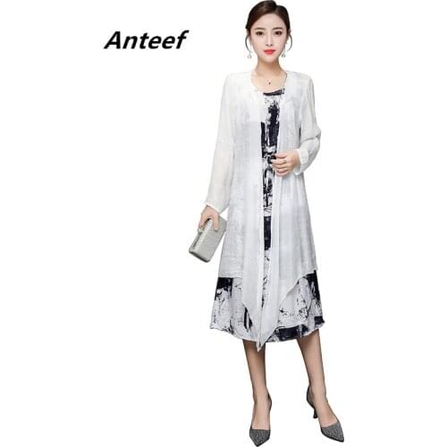 Cotton 2 two piece set vintage floral dresses for women casual loose woman summer dress elegant clothes 2021