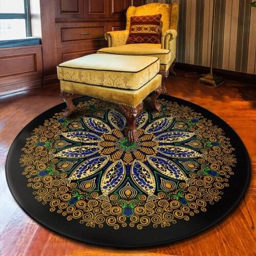 Persian Style Parlor Area Rug Bedroom Mat Home Decoration Ladays Yoga Mats Baby Play Crawling Round Mandala Living Room Carpet