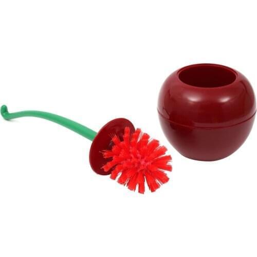 Creative Lovely Cherry Shape Lavatory Brush Toilet Brush & Holder Set Mooie Cherry Vorm Toilet Borstel