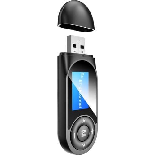 Mini Receiver Transmitter 2 in 1 Wireless Bluetooth 5.0 LED Display USB Adapter 3.5mm AUX stereo Music Audio for PC TV Car