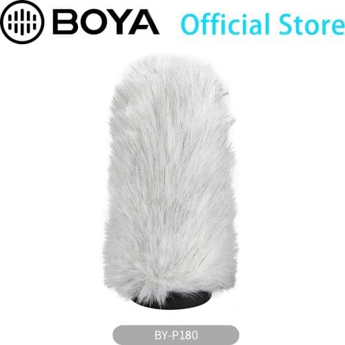 BOYA BY-P180 Furry Outdoor Interview Windshield Muff for Shotgun Capacitor Microphones
