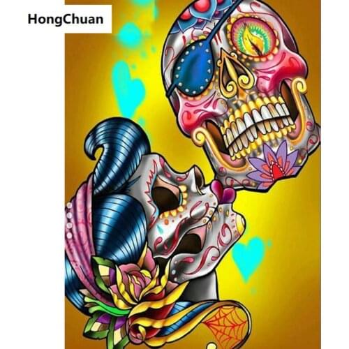 Cartoon Couple Skull 5D DIY Full Square/Round Diamond Painting Diamond Embroidery Diamond Cross Stitch Home Decoration KidsGift