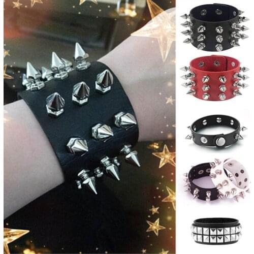 New Arrival Leather Geometric Bracelets Mens Hiphop/Rock Rivet Leather Skeleton Claw Bracelets Bangle Jewelry for Mens