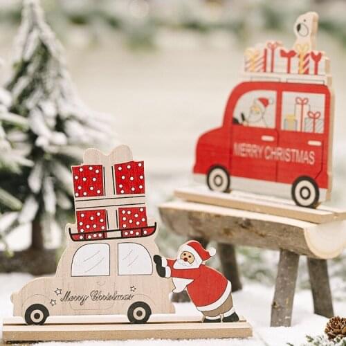 New Christmas wooden Car Decorations Christmas Tree ornaments Pendant Home Decorations New Year Gifts Party Favors
