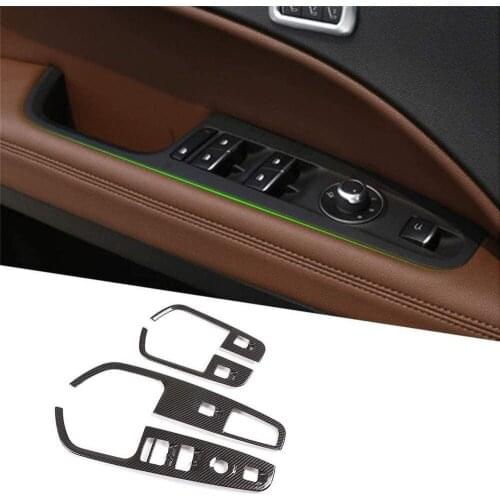 For Alfa Romeo Stelvio 2017-2020, ABS Plastic Door Window Lfit Swtich Panel Frame Cover Trim