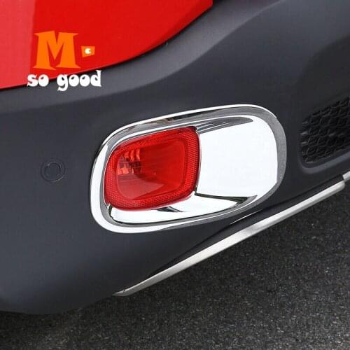 Fog Light Lamp Foglight Cover Chrome Car Styling exterior Accessories Trim Shell ABS 2015 2016 2017 2018 for Jeep Renegade