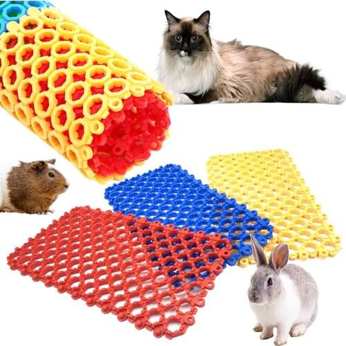 PetCloud Pet Cat And Dog Rubber Splicing Foot Mat Rabbit Hamster Cage Leakage Mesh Mat Pet Cage Bathroom Floor Skid Pad Supplies