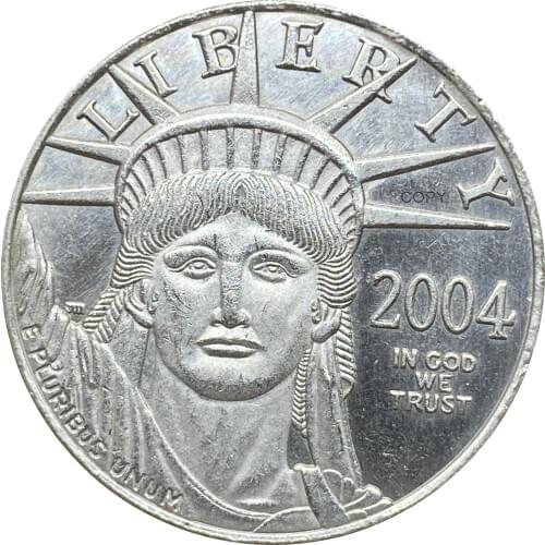 United States Of America 2004 W Year Statue of Liberty 50 Dollars Eagle Bullion Coinage Plated Silver Copy Commemorative Coins
