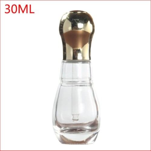 30ml Glass Essential oil bottle / Gold press lid / glass dropper bottle Serum hyaluronic acid cosmetic container 100pcs/lot