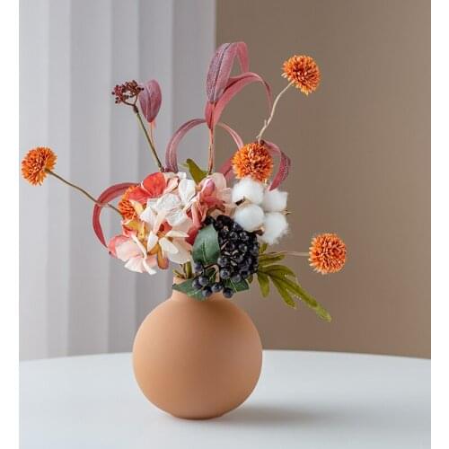 Dried Flower Vase For Bedroom Silk Flower Artificial Fake Flower High End Bonsai Decoration TV Bench Desktop Bouquet Decoration