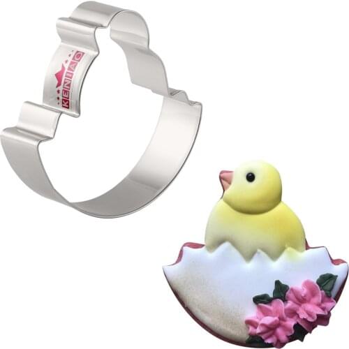 KENIAO Hatching Chick Cookie Cutter For Easter - 8.3 x 8.2 cm - Biscuit / Fondant / Pastry / Sandwich Cutter - Stainless Steel