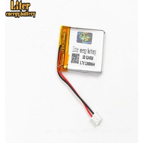 XHR-2P 2.54 1200mAh 524038 504040 40*40*5.2mm 3.7V lithium polymer battery point reading machine