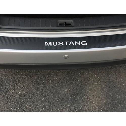 Carbon Fiber Protector Decals Auto Trunk Guard Plate Car Rear Bumper Guard Stickers For Ford Mustang Auto Decoration Accessories