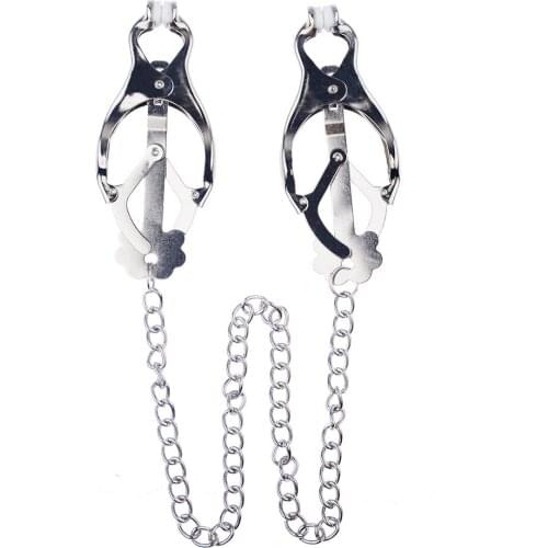 Butterfly Nipple Clip Clover Black Silver Nipple Clamps Correction Sexy Nipple Clip Petal