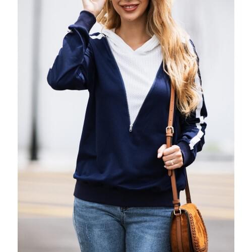 Zipper Sweatshirt Women Solid Double LayerStreetwear Hoodie Casual Women Clothes Sudaderas Mujer 2019