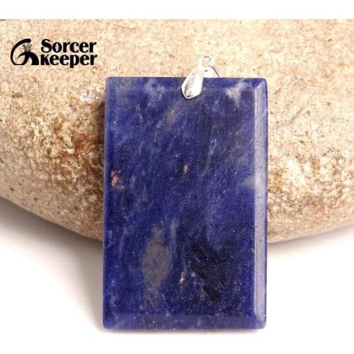 Women & Men Fashion Jewelry Pendants Necklaces With Chain Wholesale Blue Sodalite Beads Quartz Stone Colares Femininos BC340