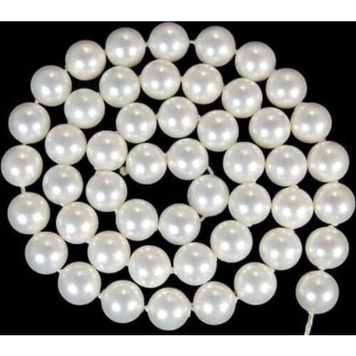 10mm White shell pearls loose beads 15" women jewelry making high quality wholesale and retail