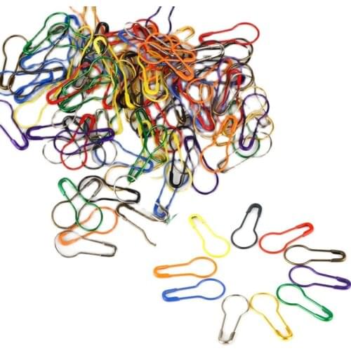 100Pcs Color mix gourd-shaped metal pin Fixing label mark Safety clip hand-knit sweater DIY Apparel Sewing Tools Office Supplies