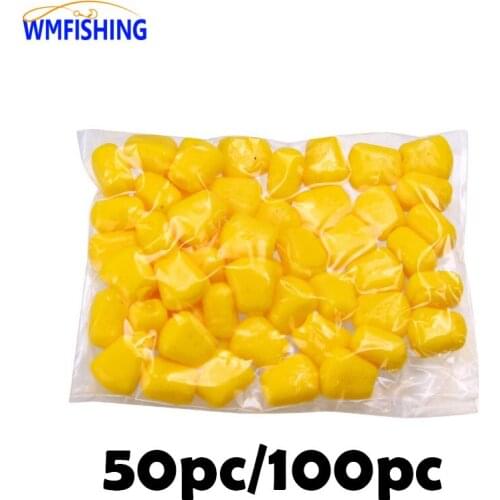 100pcs Fishing Corn 10mm 0.4g Floating Boilies Flavoured Soft Lure Grass Carp Bait Silicone Soft Plastic Bait Artificial Peche