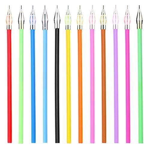 12 colors Diamond Head Refills Pencil Supplies Candy Color Roller Ball Gel Pen Refill Student Writing Painting Supplies