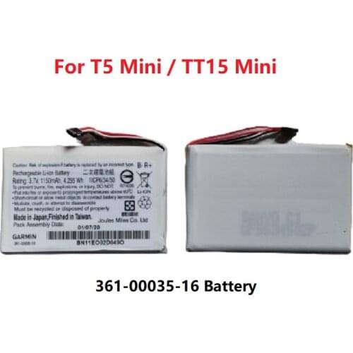 Original 3.7V 1150mAh 4.255Wh Garmin Alpha T5 Mini Battery 361-00035-16 For GARMIN TT15 mini Dog Device replacement