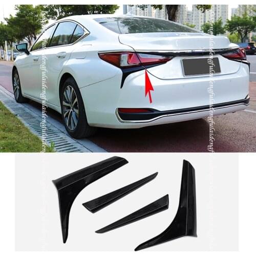 4pcs For Lexus ES ES200 260 300H 2018-2021 Carbon fiber ABS Rear Tail Light Lamp Cover Decor strip Trim Car Accessories