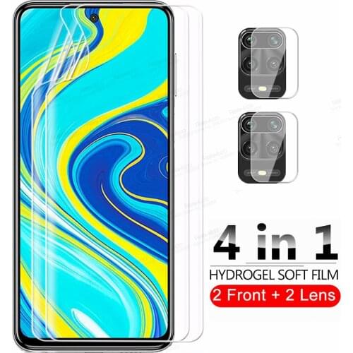 4in1 Camera Hydrogel Film For Xiaomi Redmi Note 9 Pro Screen Protector Redme Nota 9s 9A 9C NFC 9 A C S Protective Film Not Glass