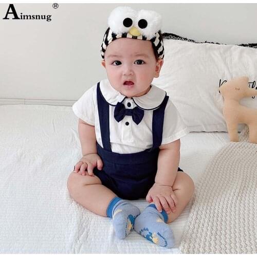 Aimsnug 2021 New Baby Girls Clothes Kids Newborn Cute Suspending Playsuits 2PCS Outfits Toddler Children Two piece shirt sets