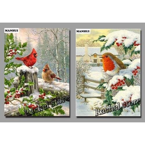 Diamond Embroidery Diy Diamond Painting Cross Stitch Kits Diamond Mosaic Snow bird Full Square Diamond Embroidery AD355