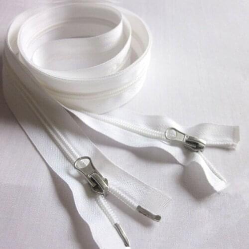 1.2m-10m white detachable lightning zipper sewing accessories zip opened sewing zipper for clothes sleeping bag tent bedspreads