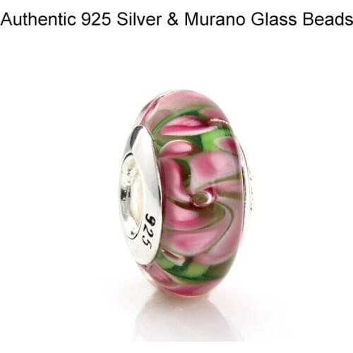 Fits For Pandora Charms Bracelets Original 100% 925 Sterling Silver Jewelry Murano Glass Beads Free Shipping
