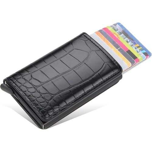 New Anti Rfid Credit Card Holder Mens One Cardholder Case Wallet Metal Business Bank Creditcard Minimalist Wallet