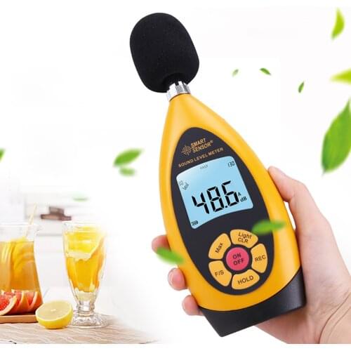 SMART SENSOR Digital Decibel Meter logger Noise Audio detector LCD Color Screen Handheld Noise Sound Level Meter