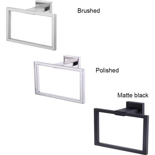 Towel Ring Wall Mounted Square Style Stainless Steel Bath Towel Holder Rack Towel Hanger for Kitchen Hotels Bathroom Toilet