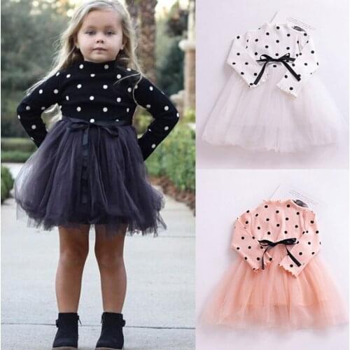 Kids Dresses for Girls Polka Dot Autumn Winter Children Clothing Princess Party Full Dress Baby Girl Clothes Tutu Girl Vestidos