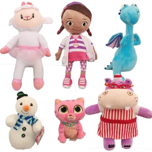Doc Plush Toys,Dottie girl Lambie sheep Dragon Cat Hippo Soft Baby doll for Kids gift