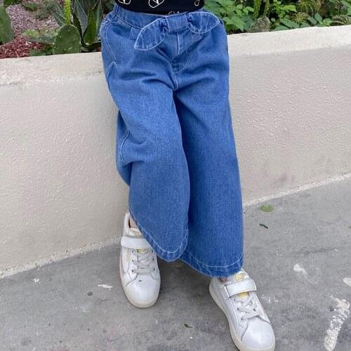 Kids Jeans Bow Jeans Girl Spring Autumn Kids Jeans Girls Casual Style Baby Girl Clothes