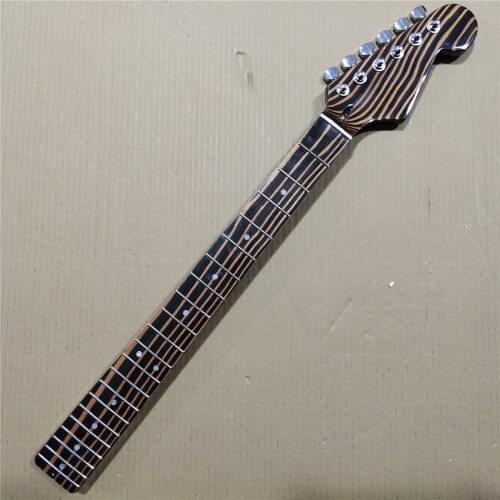 Zebra Wood Electric Guitar neck Replacement 21 frets and tuners peg Gloss
