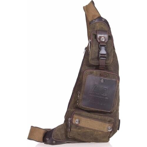 Top Quality Canvas Men Sling Chest Day Back Pack Riding Male Travel Famous Tactial Military Cross Body Shoulder Messenger Bag