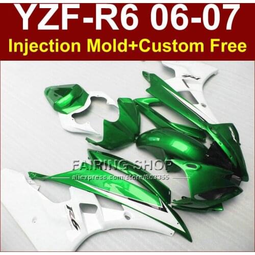 VR5Y motorcycle fairing kits for YAMAHA YZFR6 2006 2007 green white fairings set YZF1000 YZF R6 06 07 ABS bodyworks IG5X