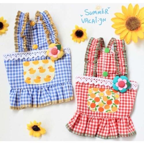 Pet dog cat summer camisole dress Bichon Corgi Teddy Schnauzer small dog thin dress clothes