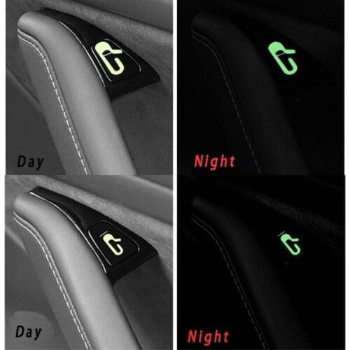 HOT!! 8pcs/set Auto Accessories Car Door Open Exit Sticker Decal Interior Decoration Open Button Reminder Fit For Tesla Model 3
